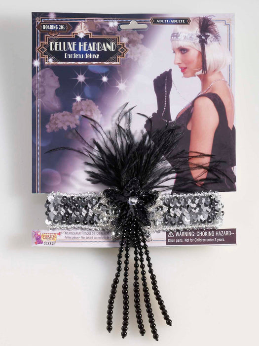 20s Deluxe Flapper Headband - Silver